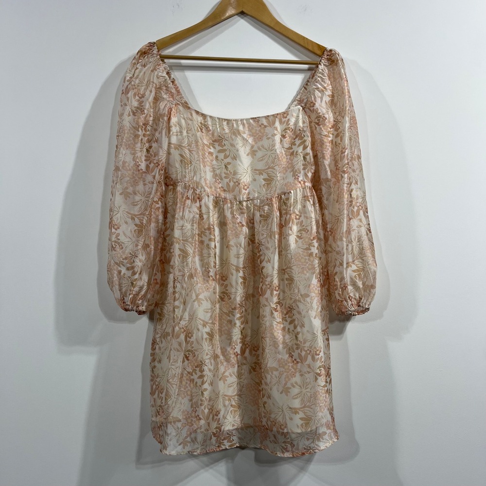 Pink Lily Babydoll Flowy Dress‎ Womens Small Feminine Romantic Boho Fairy Resort